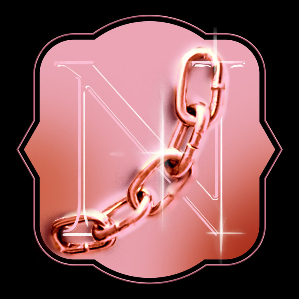 letter n with  chain